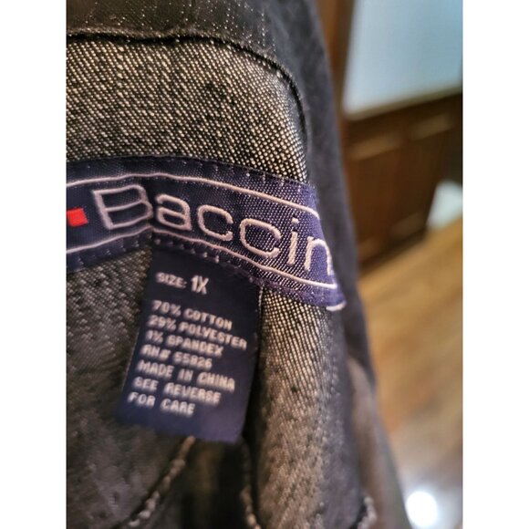 Black Wash Denim Jacket with Rhinestone Buttons Baccini 1X Glam Whimsygoth y2K - Picture 5 of 7